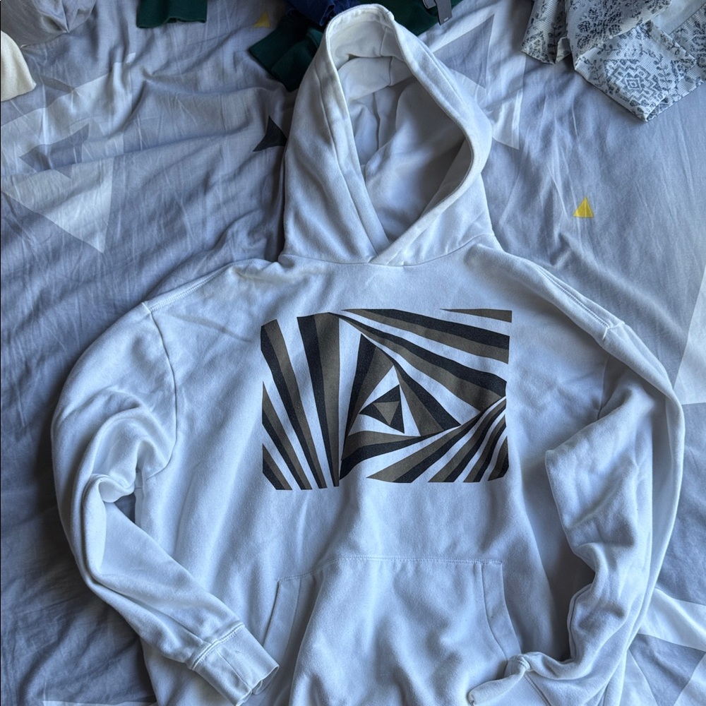 Express White and Black Graphic Hoodie